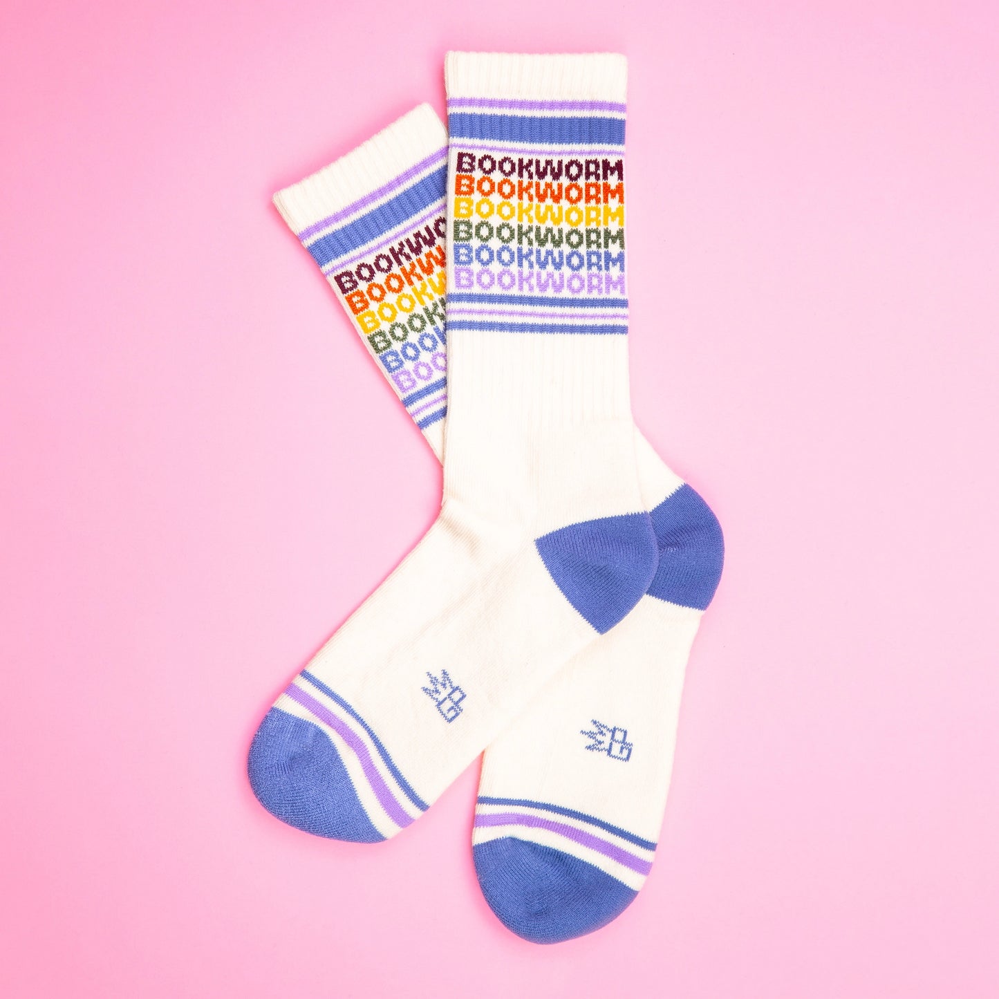 Gumball Poodle - Bookworm - Vintage Rainbow repeat Gym Crew Socks