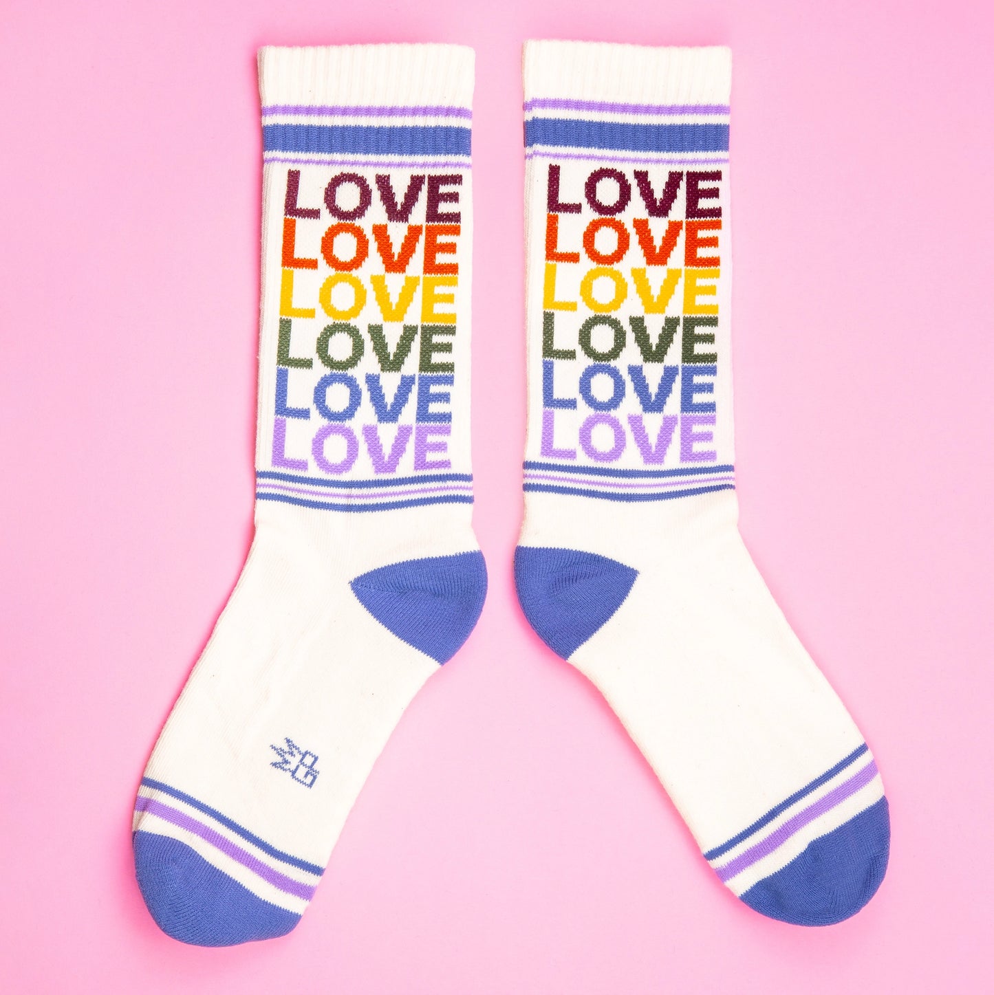Gumball Poodle - Love - Vintage Rainbow Gym Crew Socks