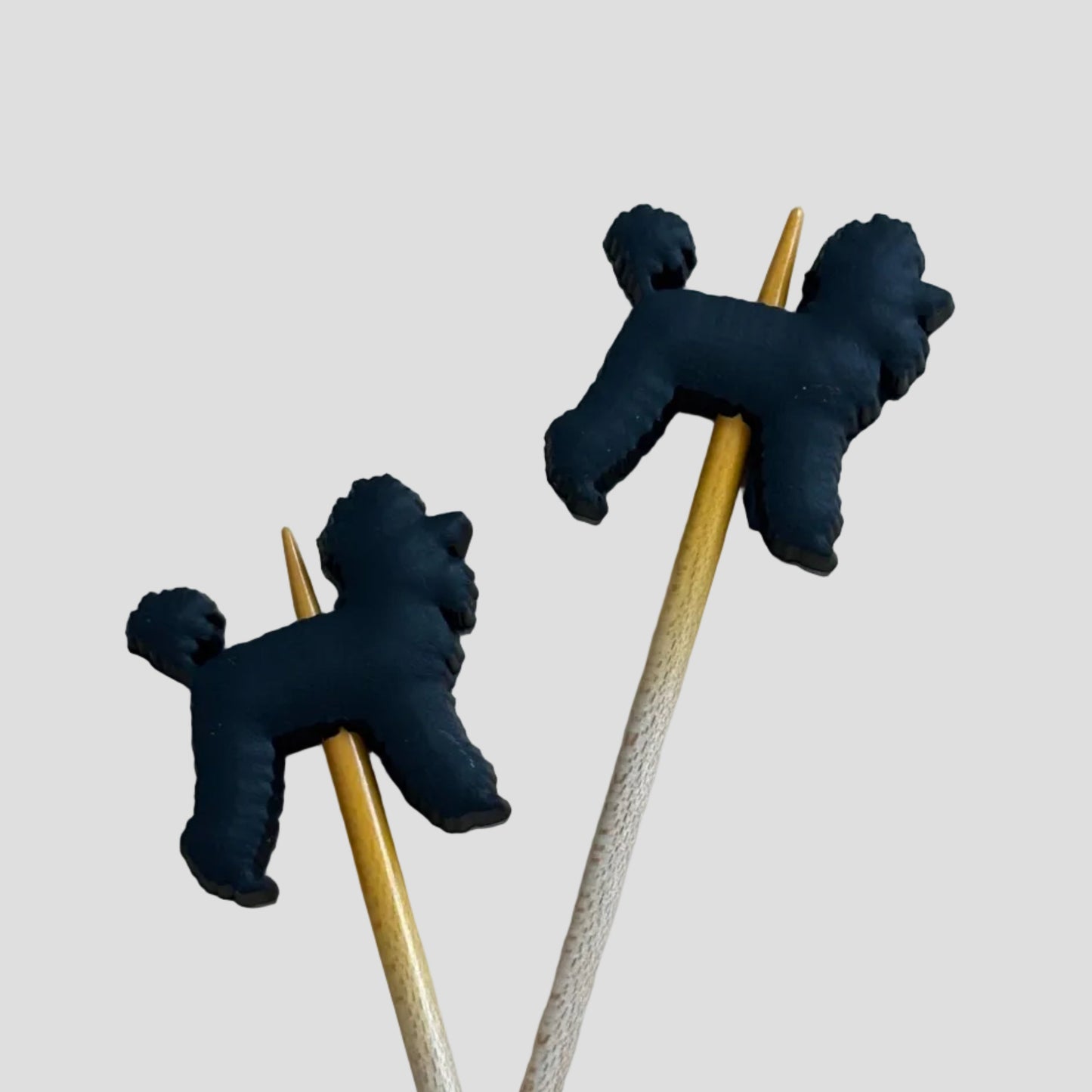Black Poodle Knitting Needle Point Protectors