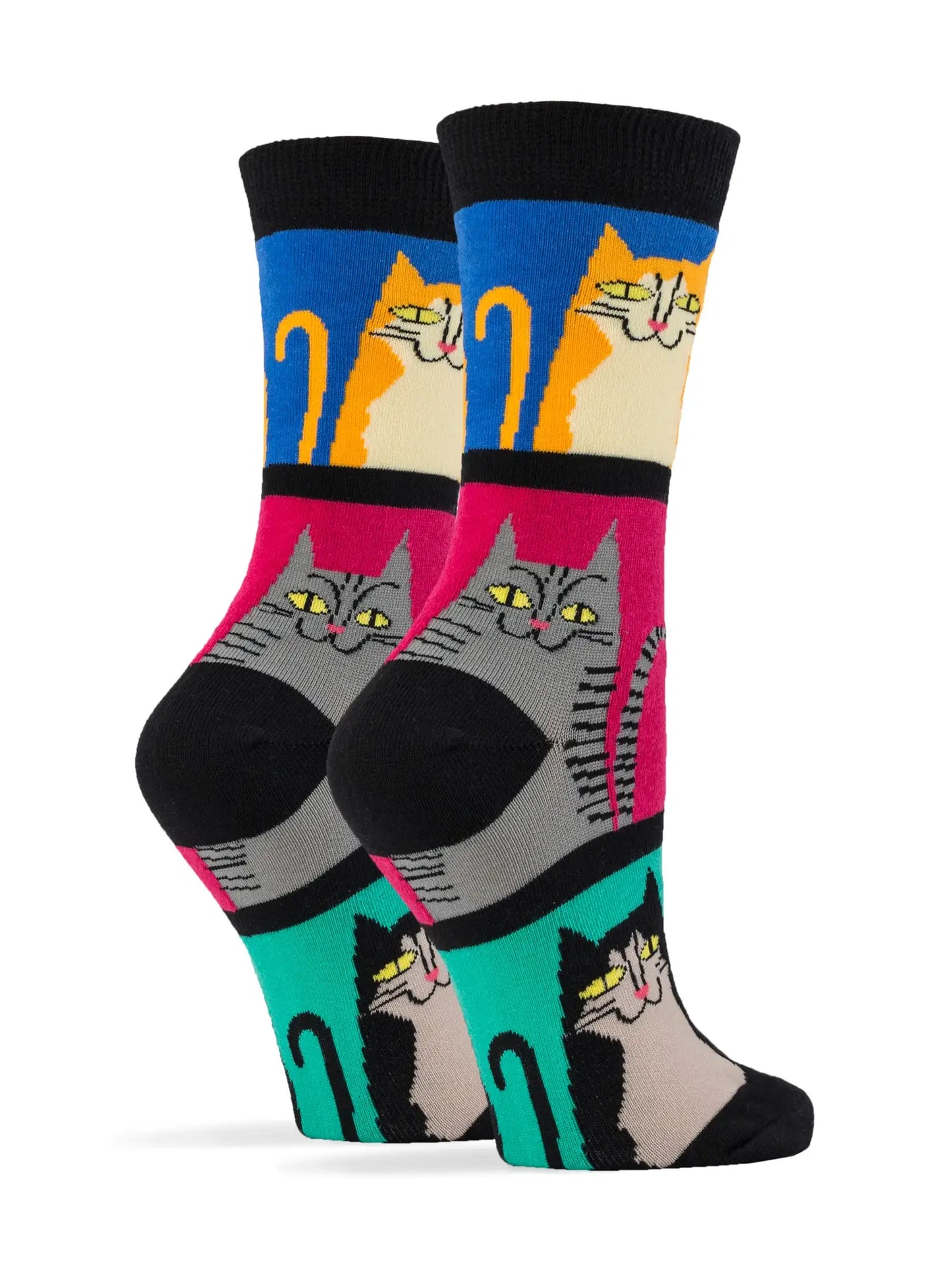 Oooh Yeah Socks - Mod Meow | Women's Funny Novelty Cat Crew Socks
