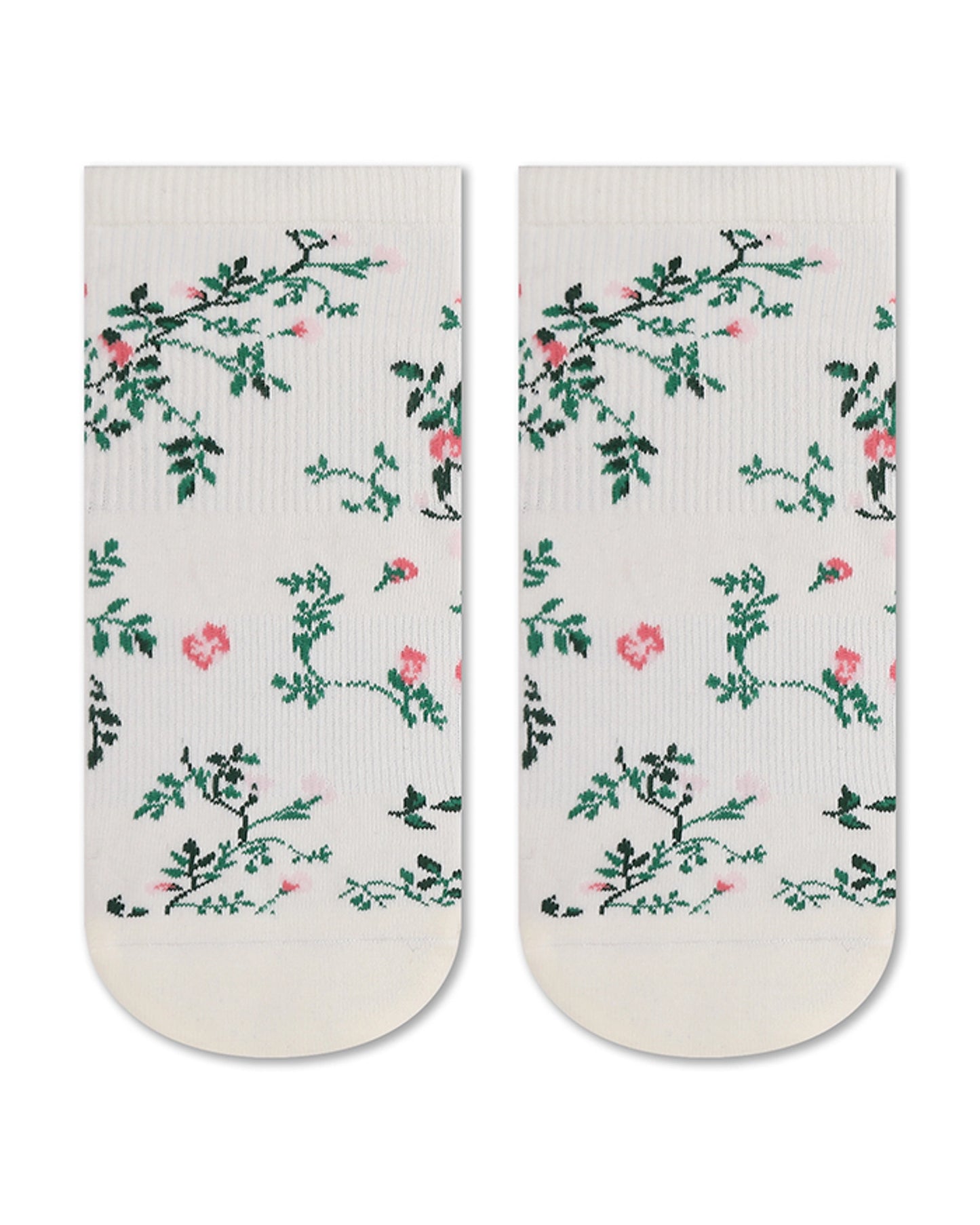 Pointe Studio - Women's Rose Garden Ankle Grip Sock White