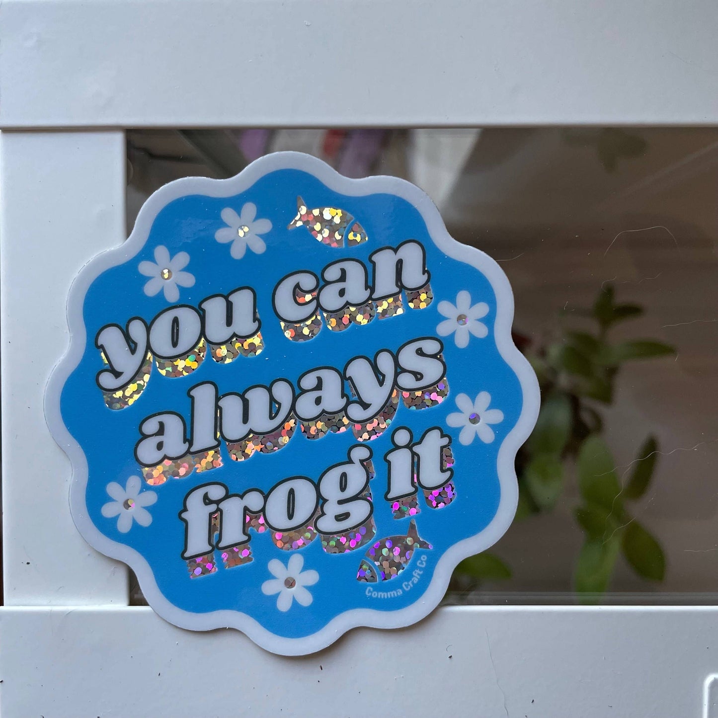 Vinyl Sticker - You Can Always Frog It - Yarn Colorful