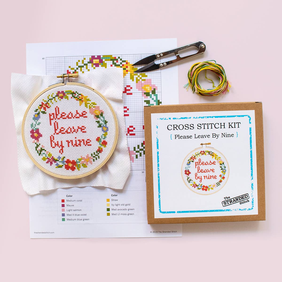 Stranded Stitch Please Leave By Nine Cross Stitch Kit
