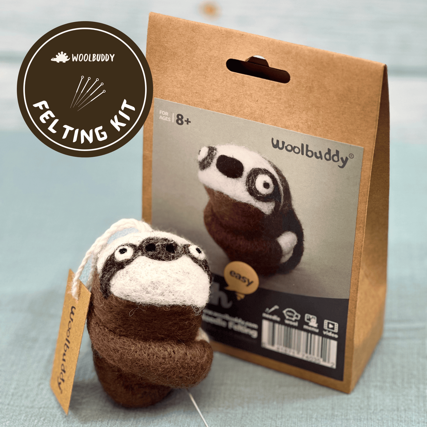 Woolbuddy DIY Needle Felting Kit - Sloth