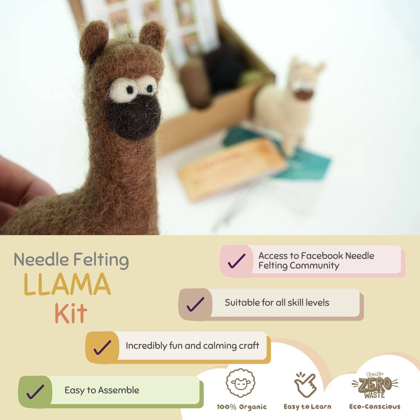 Woolbuddy DIY Needle Felting Kit - Llama