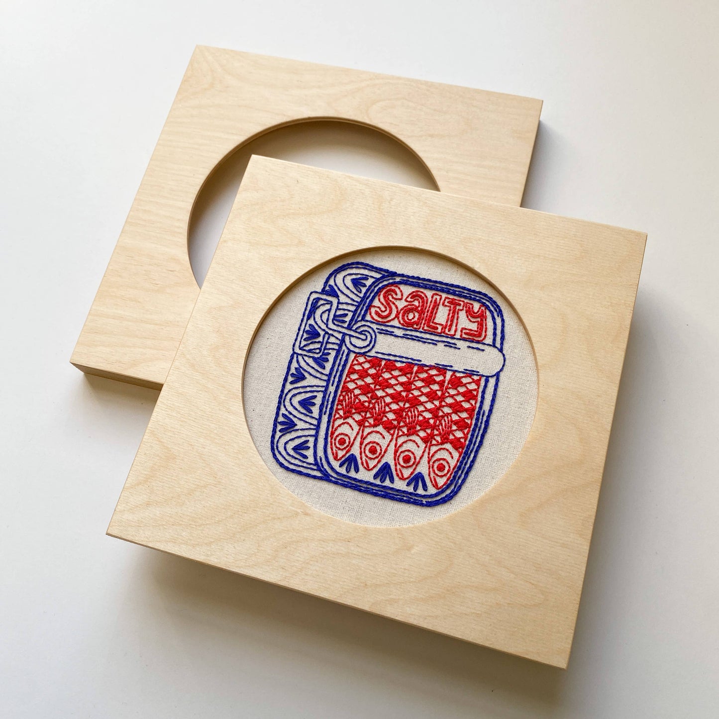 Modern Embroidery Hoop Frame for 6" Hoops: Caramel / Square