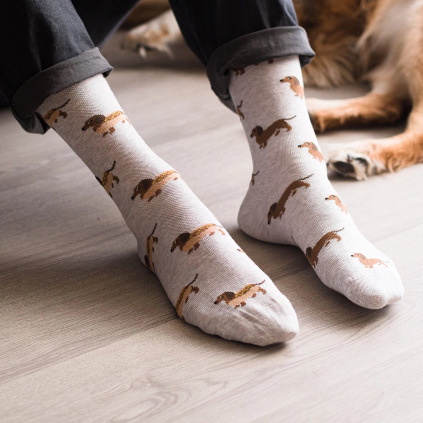 Friday Sock Co. -Women's Socks | Wiener Dog Hot Dog | Mismatched Socks Women’s 5 – 10