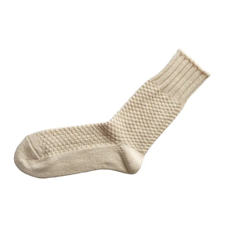 NISHIGUCHI KUTSUSHITA - NK0701 Wool Cotton Boots Socks Ivory S (USM5-7/USW6-8/EUR36-40)