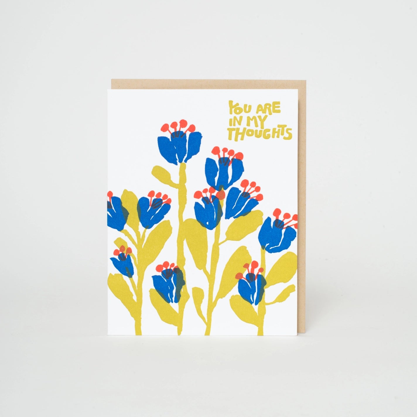 Sympathy In My Thoughts Flowers Letterpress Card