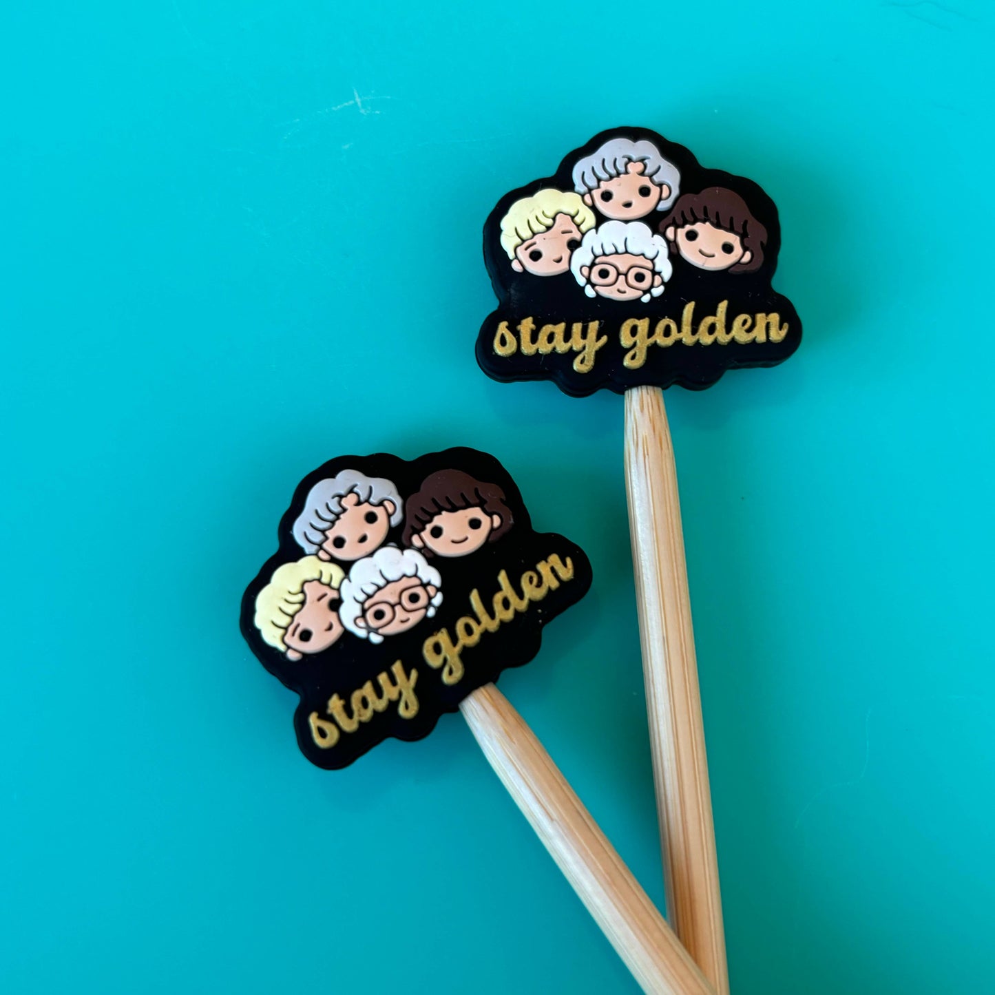 Knitting Needle Point Protectors Stay Golden: White