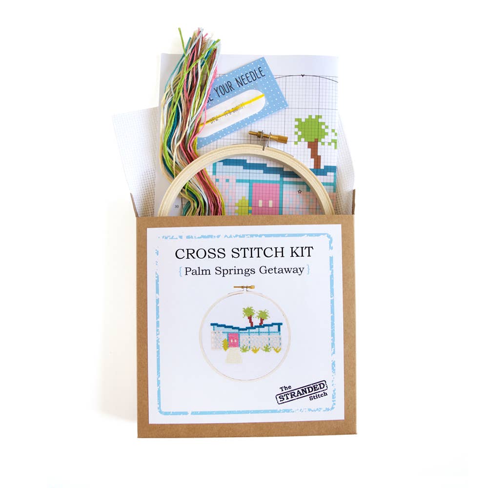 Stranded Stitch Palm Springs Getaway DIY Cross Stitch Kit
