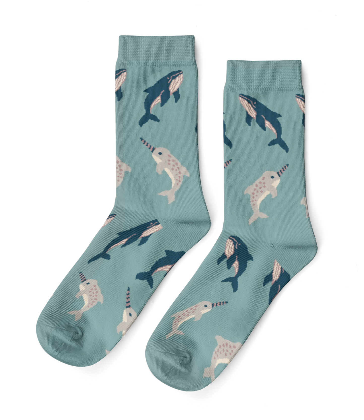 Yellow Owl Workshop - Whale & Narwal - Small Crew Socks