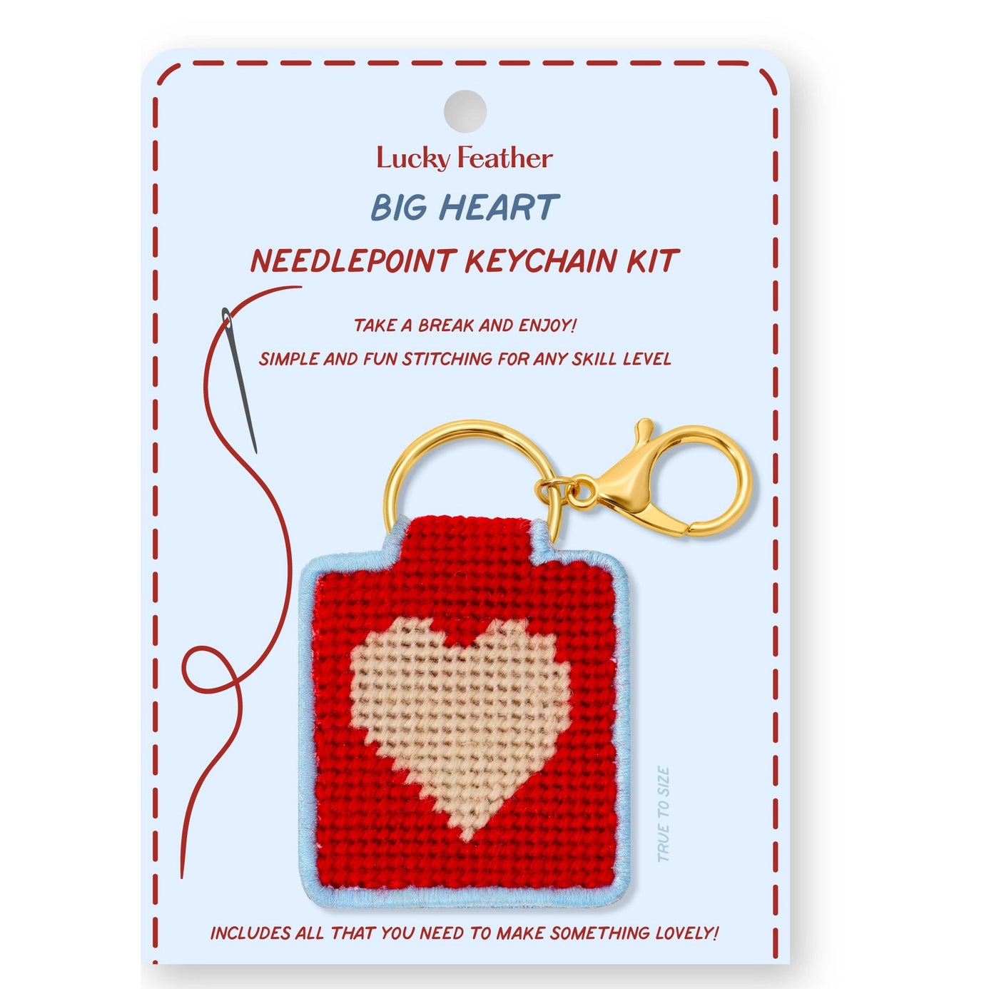 Lucky Feather Needlepoint Keychain Kits