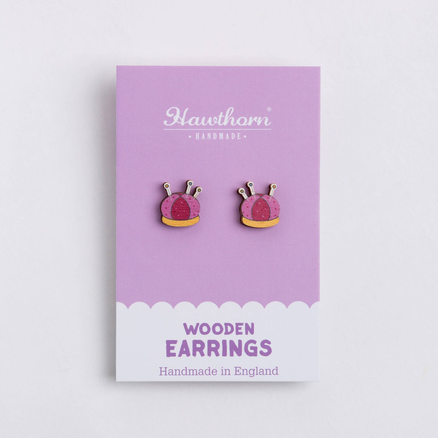 Pincushion Wooden Earrings