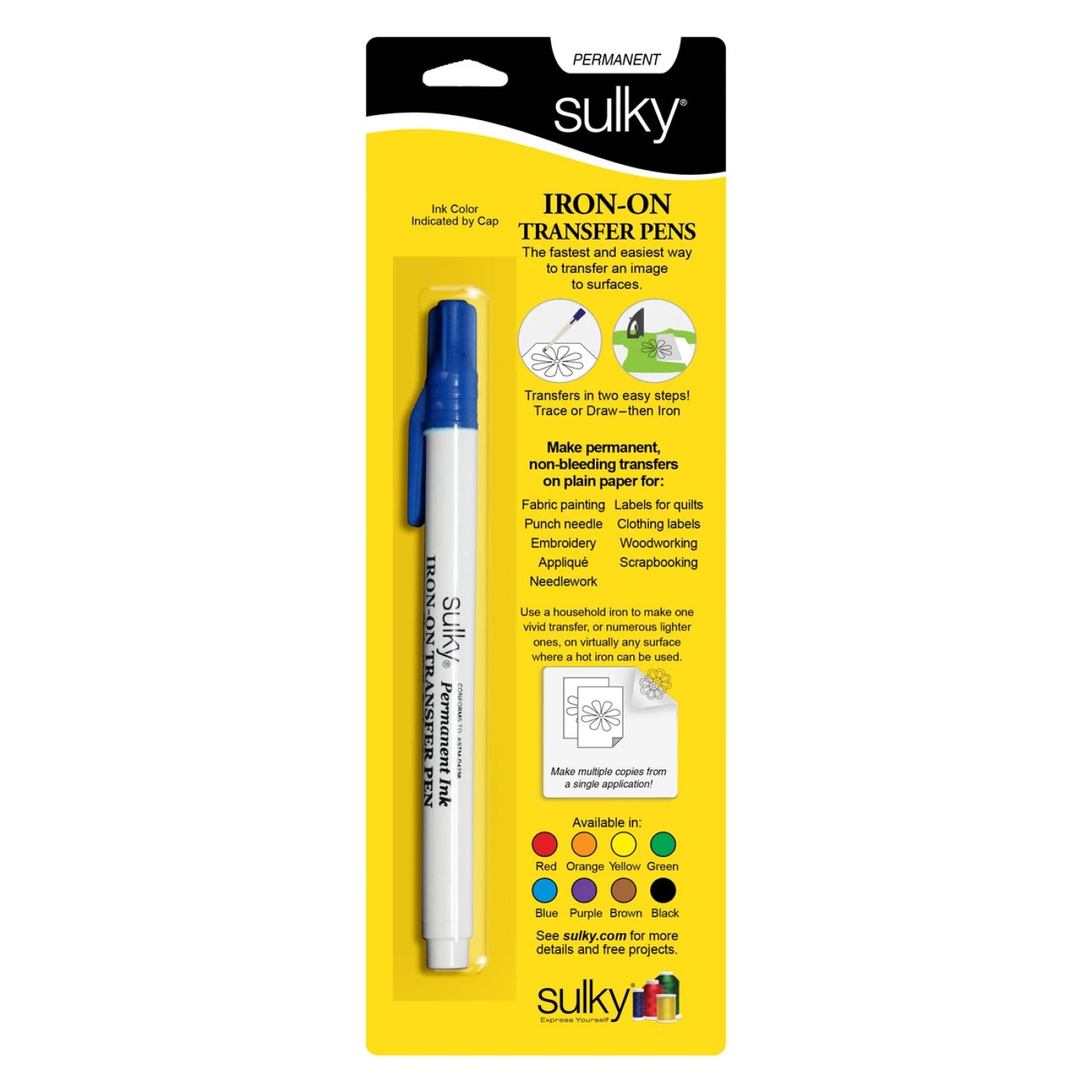 Sulky Iron-On Fabric Transfer Pen - Blue