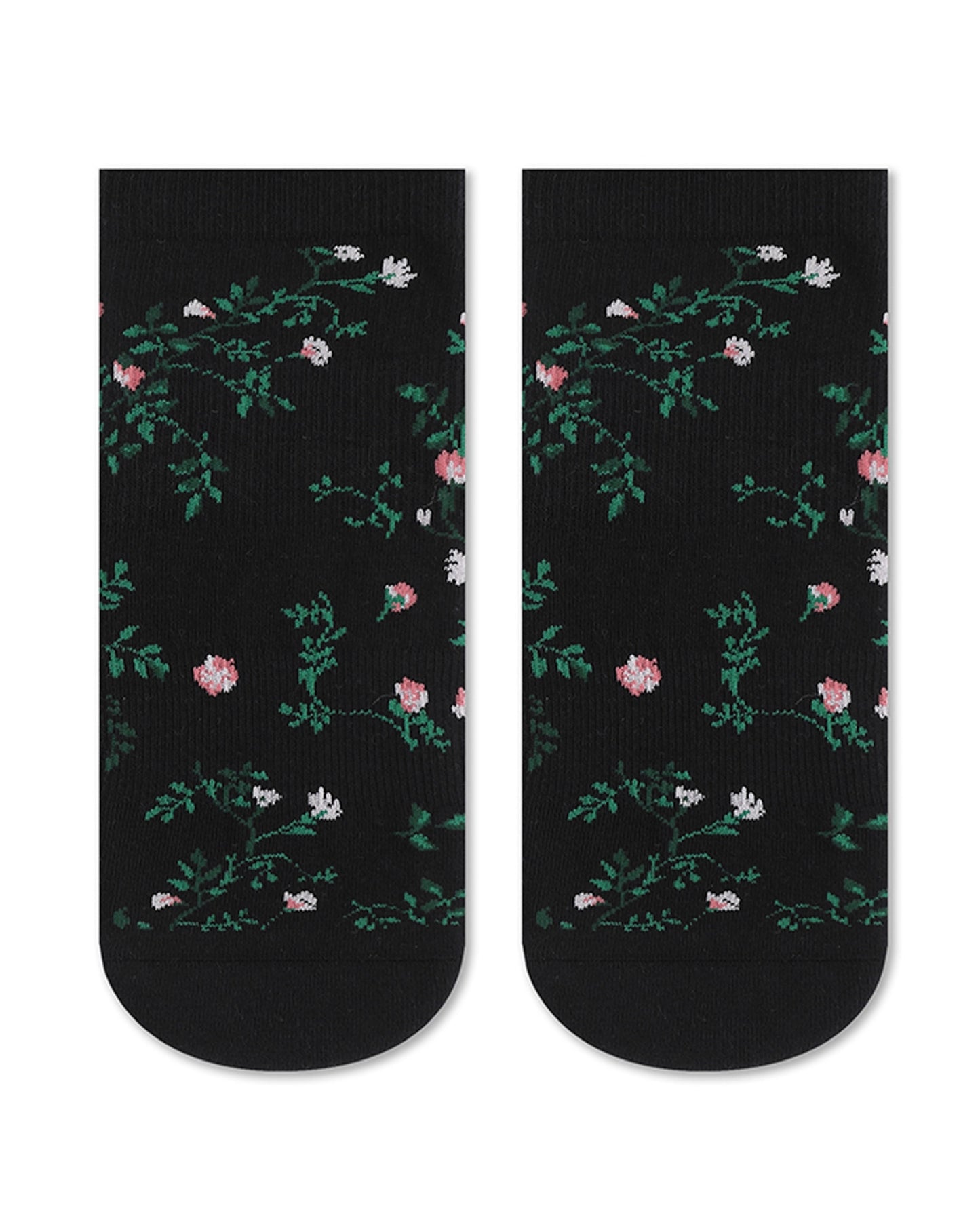 Pointe Studio - Women's Rose Garden Ankle Grip Sock Black