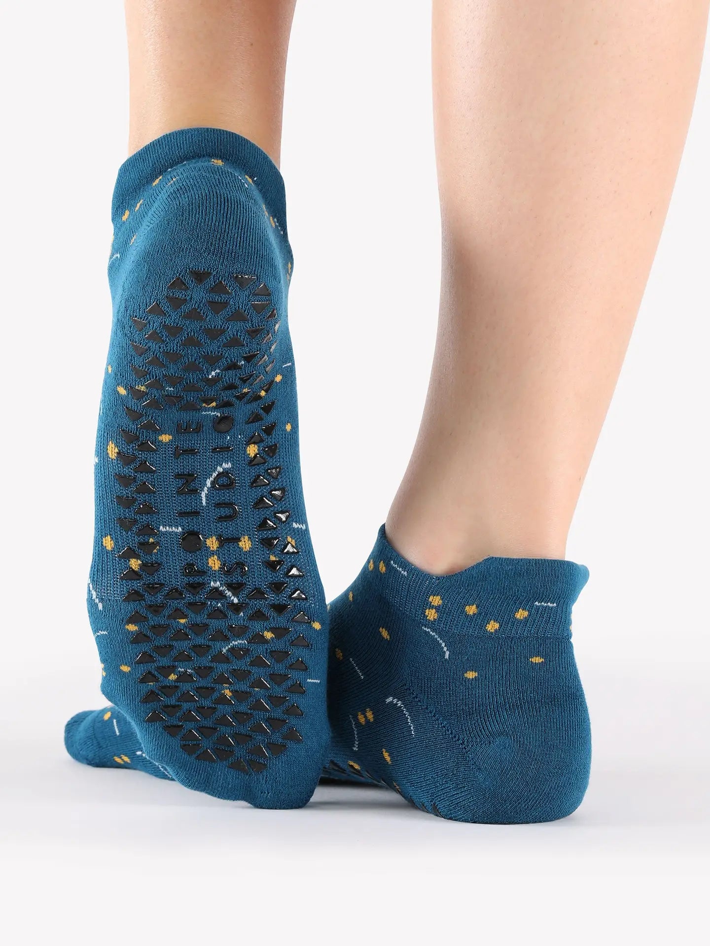 Pointe Studio - Women's Tick Tock Full Foot Grip Sock Teal