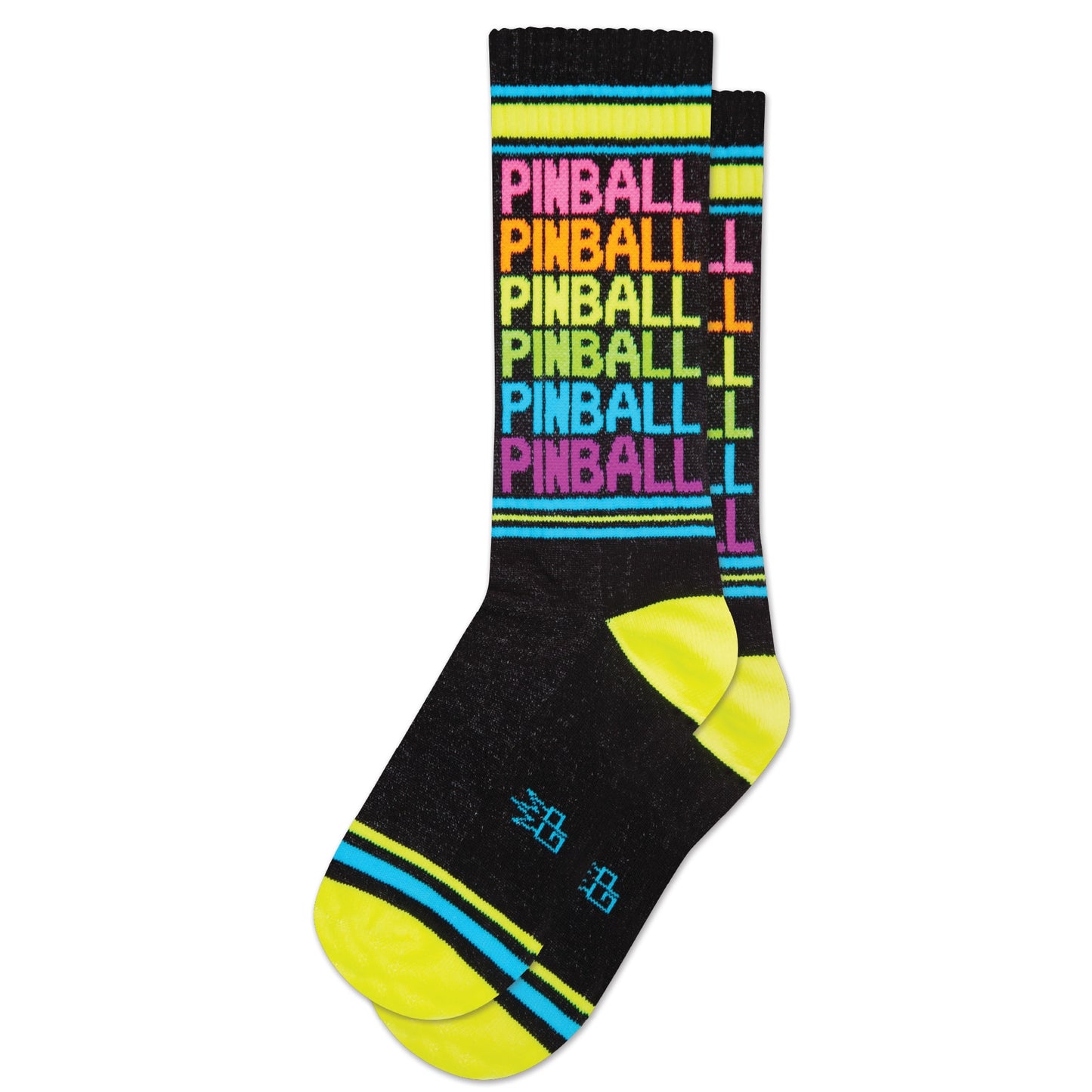 Gumball Poodle - Pinball - Neon Rainbow Gym Crew Socks
