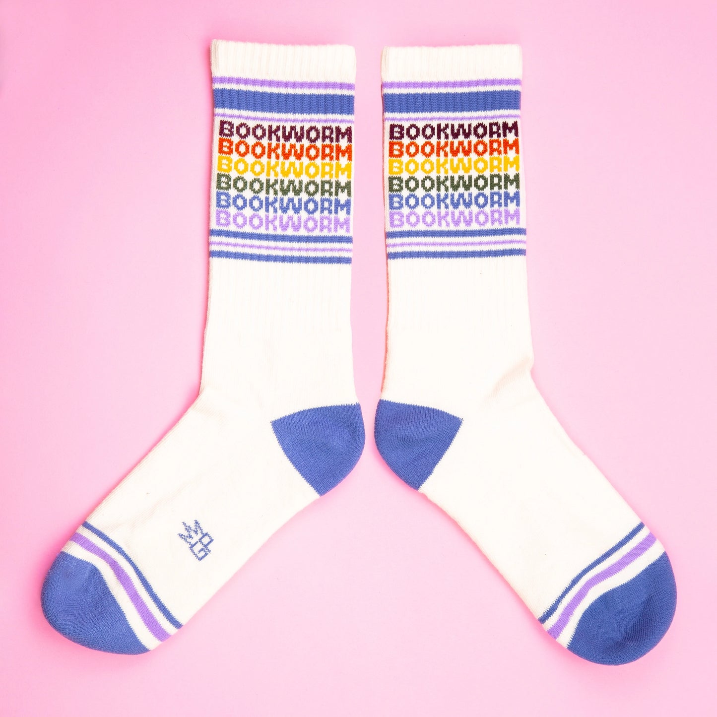 Gumball Poodle - Bookworm - Vintage Rainbow repeat Gym Crew Socks