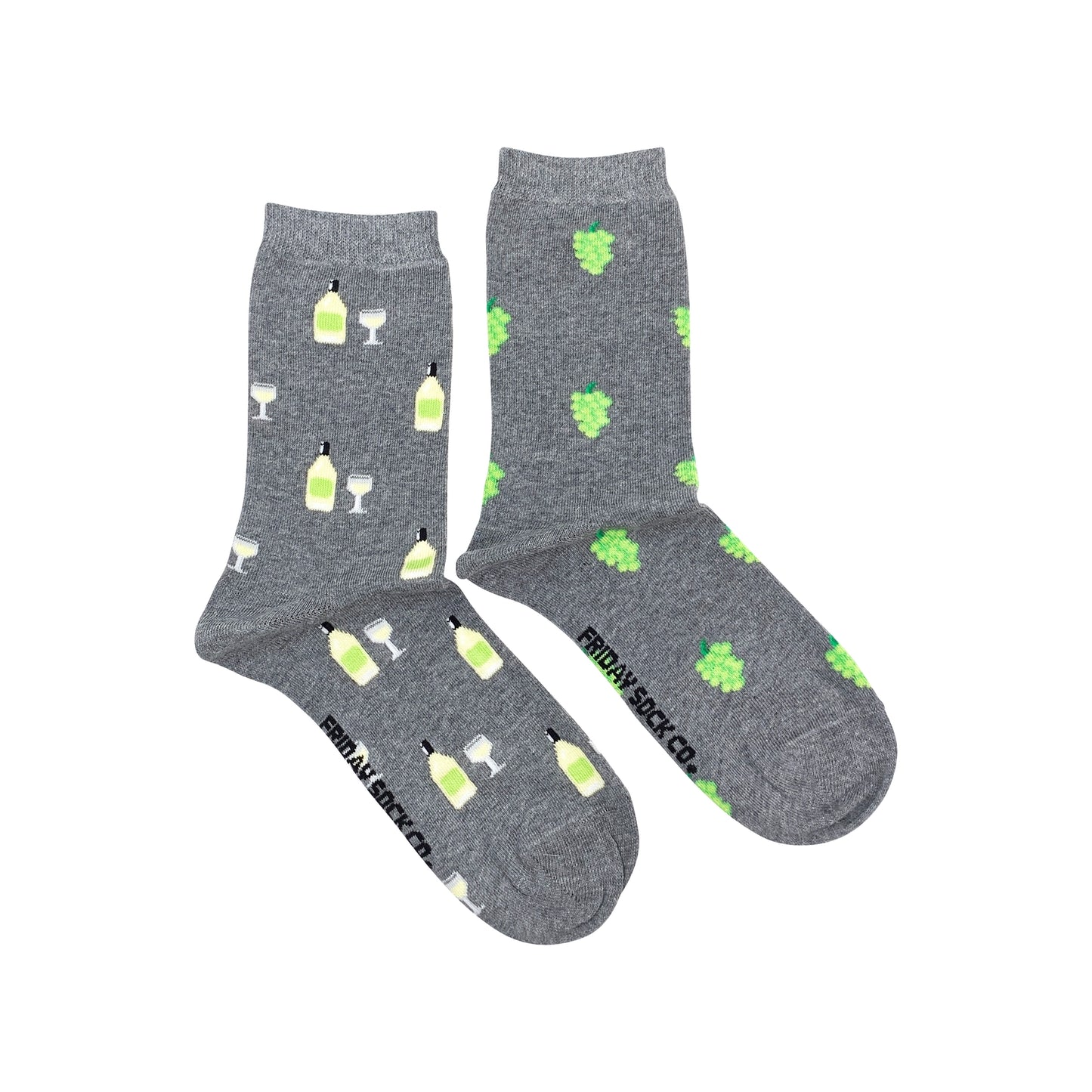Friday Sock Co. -Women's Socks | White Wine & Grapes | Mismatched Socks Women’s 5 – 10