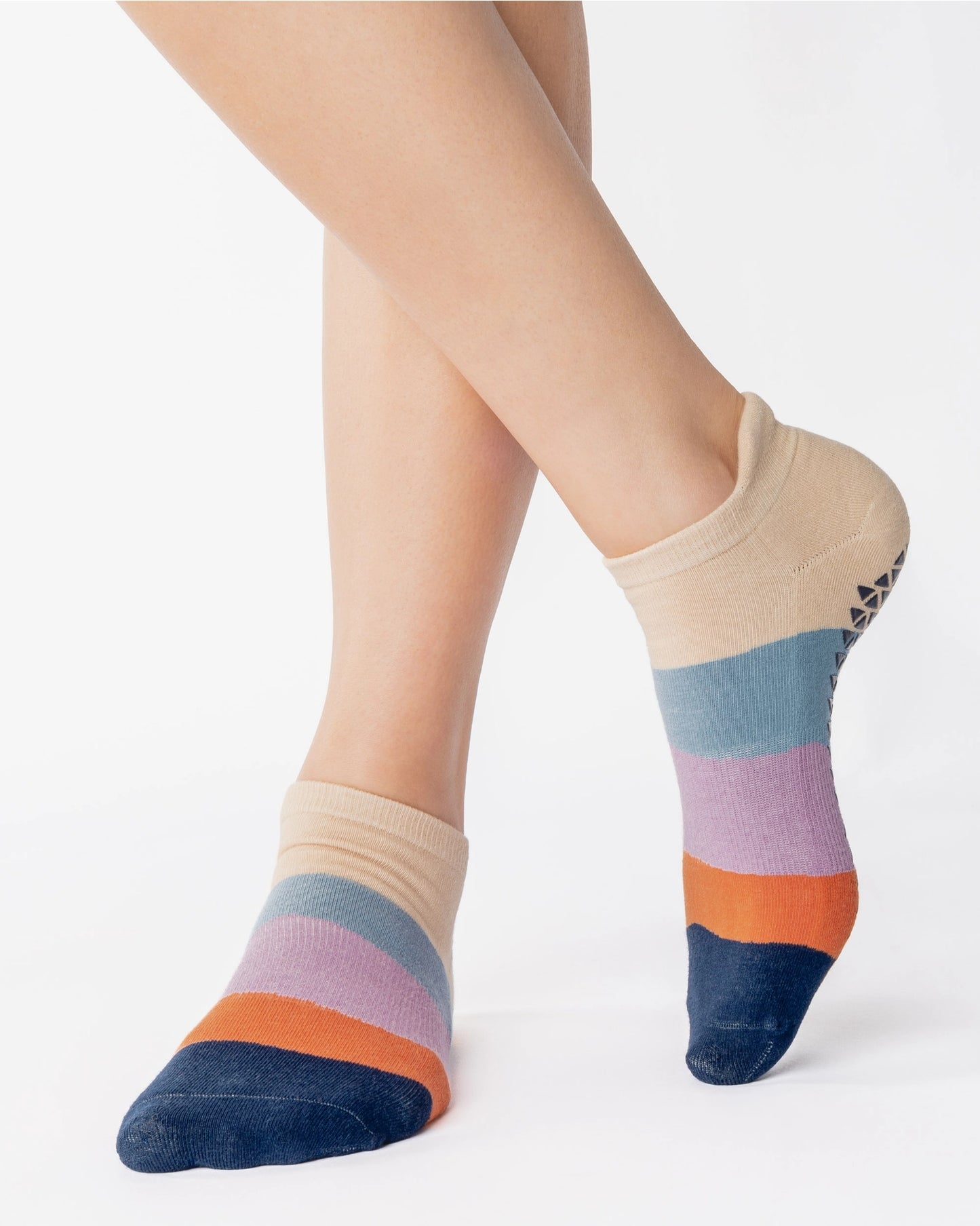 Pointe Studio - Women's Layered Striped Full Foot Grip Sock