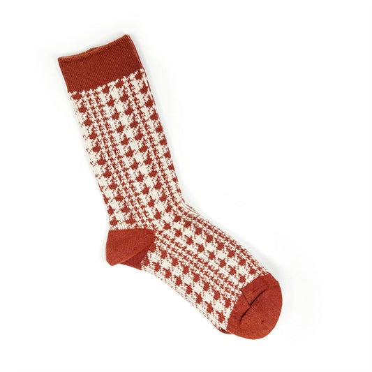 Rainbow Unicorn Birthday Surprise - Cozy Chevron & Houndstooth Charley Socks - Red