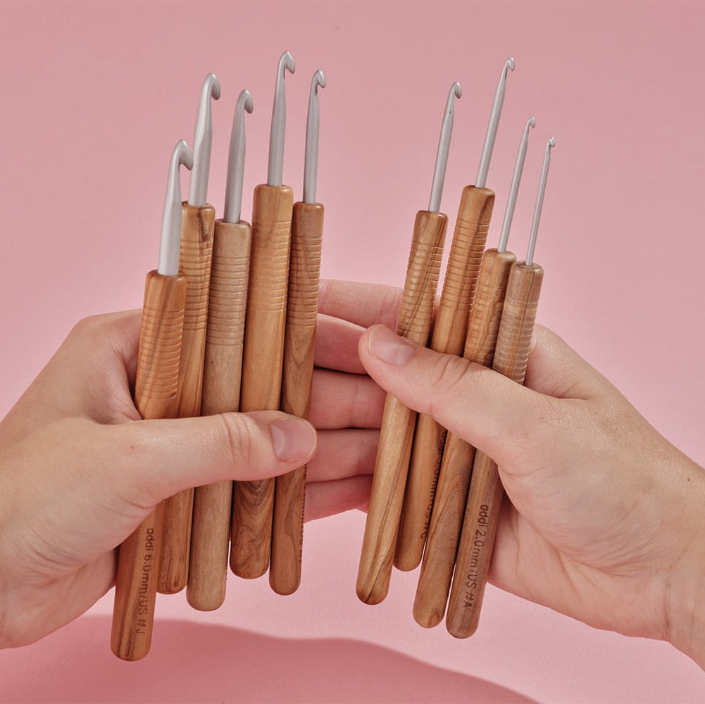AddiWrap Olive Wood Crochet Hook Set