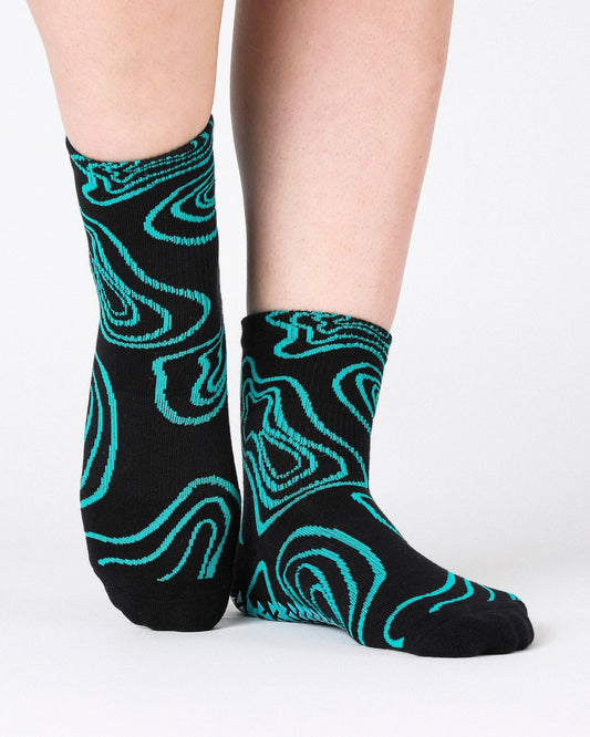 Pointe Studio - Women's Topo Ankle Grip Sock Black Teal
