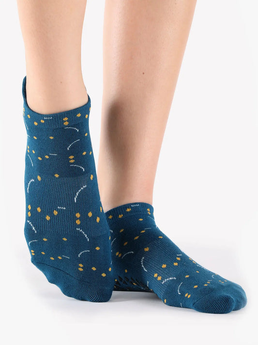 Pointe Studio - Women's Tick Tock Full Foot Grip Sock Teal