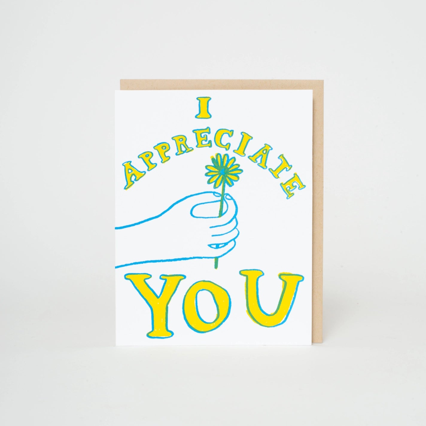 Appreciate You Flower Letterpress Card