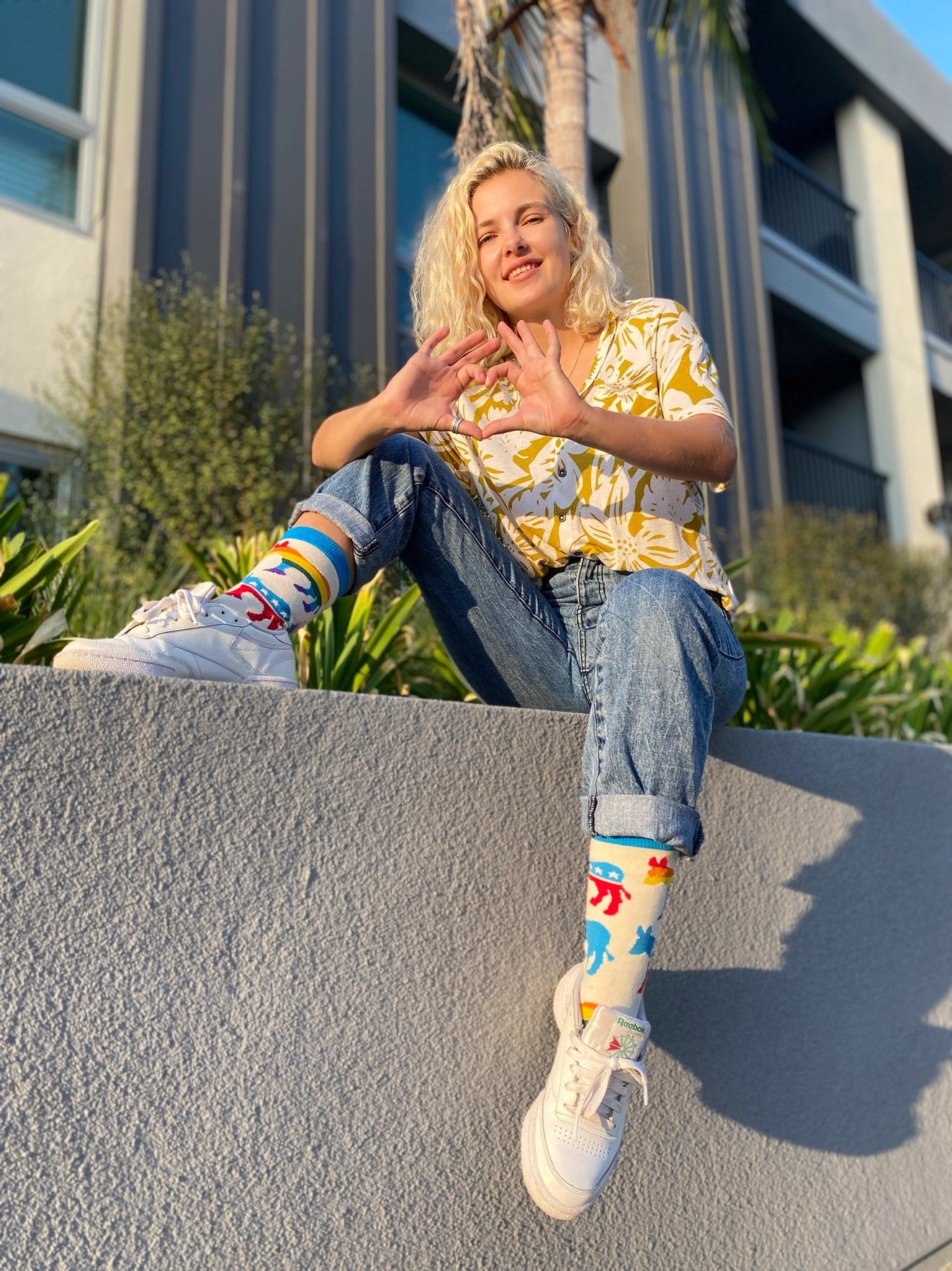 Oooh Yeah Socks - New liberal | Women's Cotton Crew Funny Socks