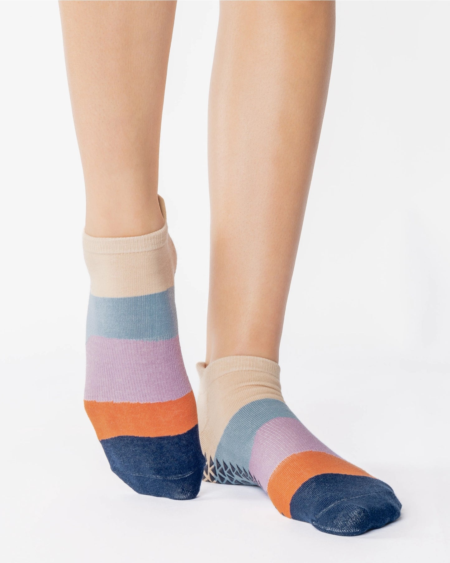 Pointe Studio - Women's Layered Striped Full Foot Grip Sock