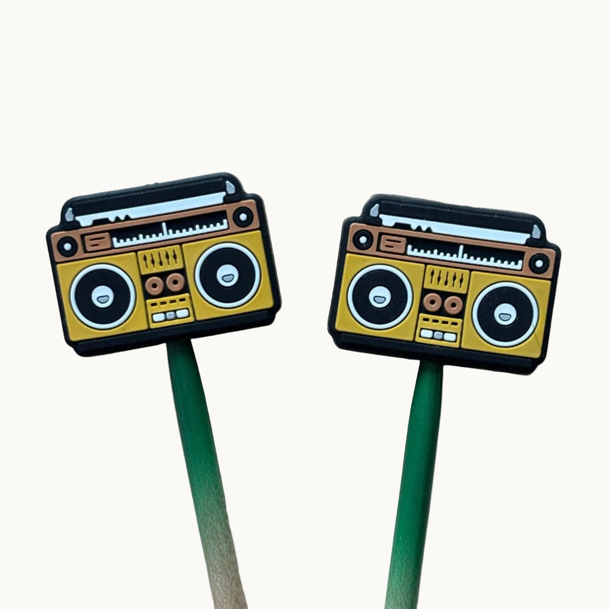 Retro Boom Box Knitting Needle Point Protectors