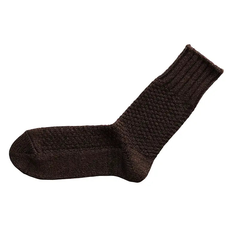 NISHIGUCHI KUTSUSHITA - NK0701 Wool Cotton Boots Socks Brown S (USM5-7/USW6-8/EUR36-40)