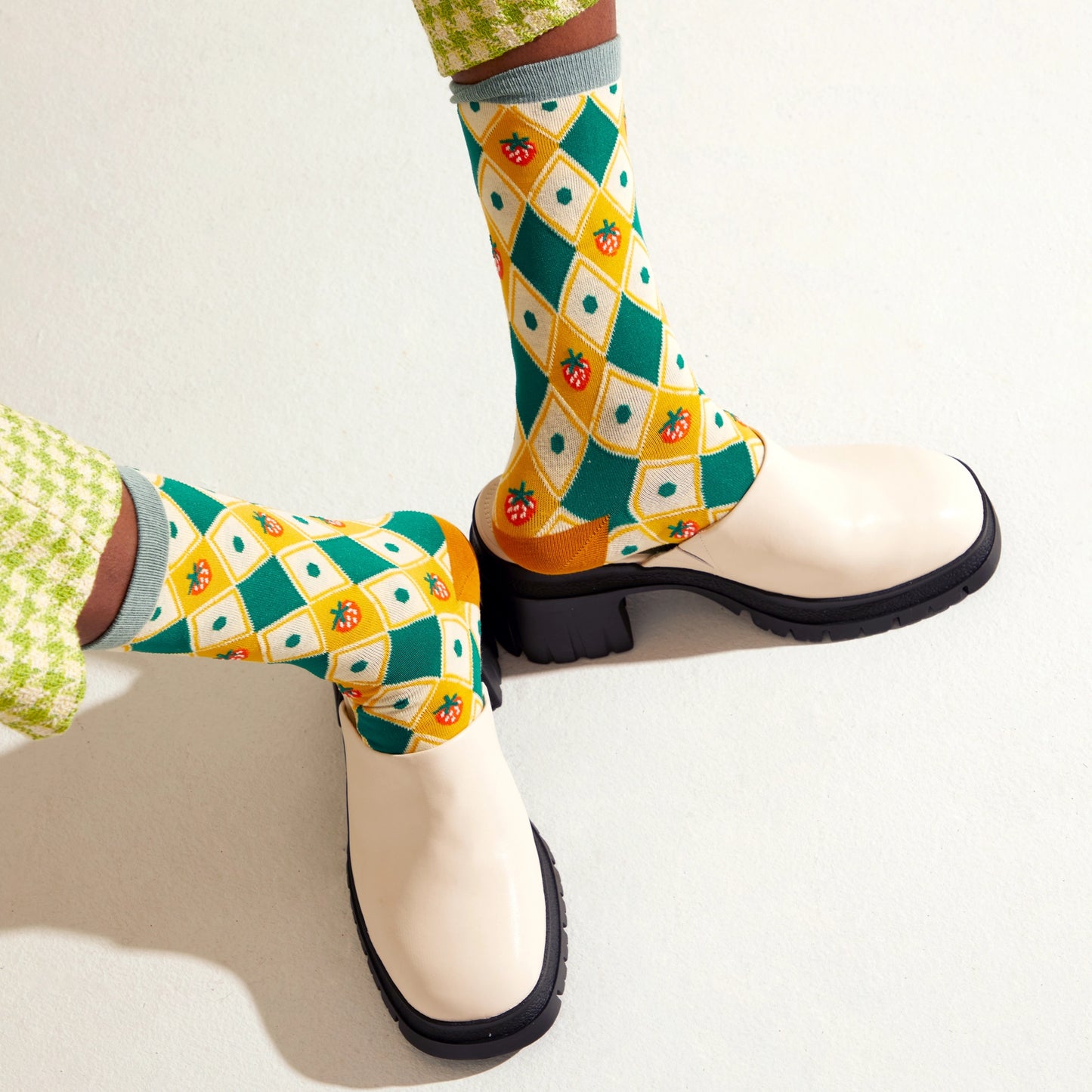 Rainbow Unicorn Birthday Surprise - Johanna Whimsical Pattern Crew Socks – little strawberries