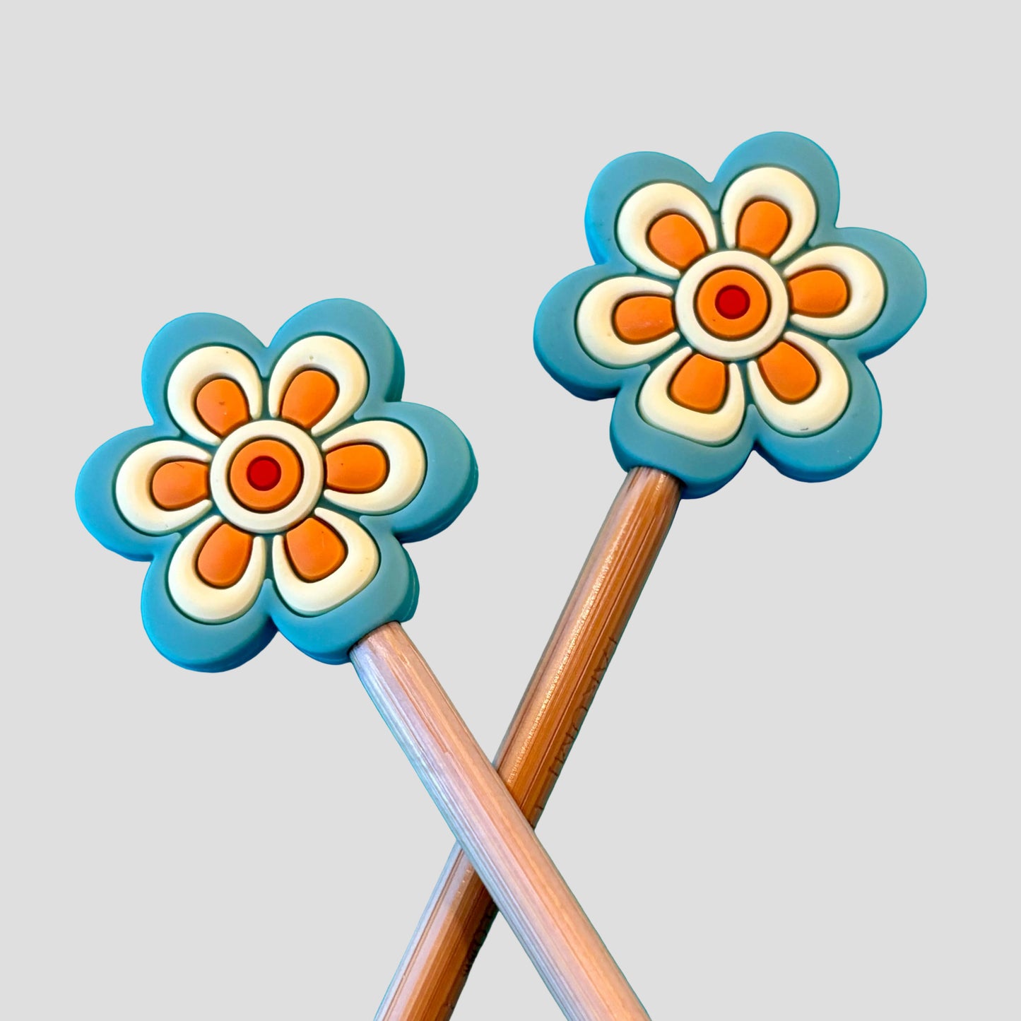 Retro Flower Knitting Needle Point Protectors