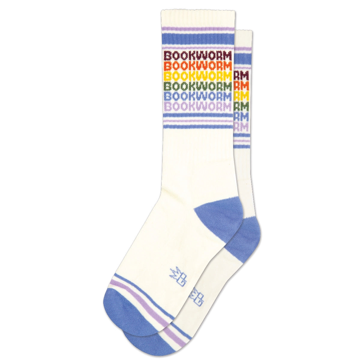 Gumball Poodle - Bookworm - Vintage Rainbow repeat Gym Crew Socks
