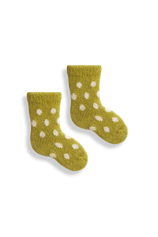 lisa b. - Baby dot wool cashmere socks - Green Apple