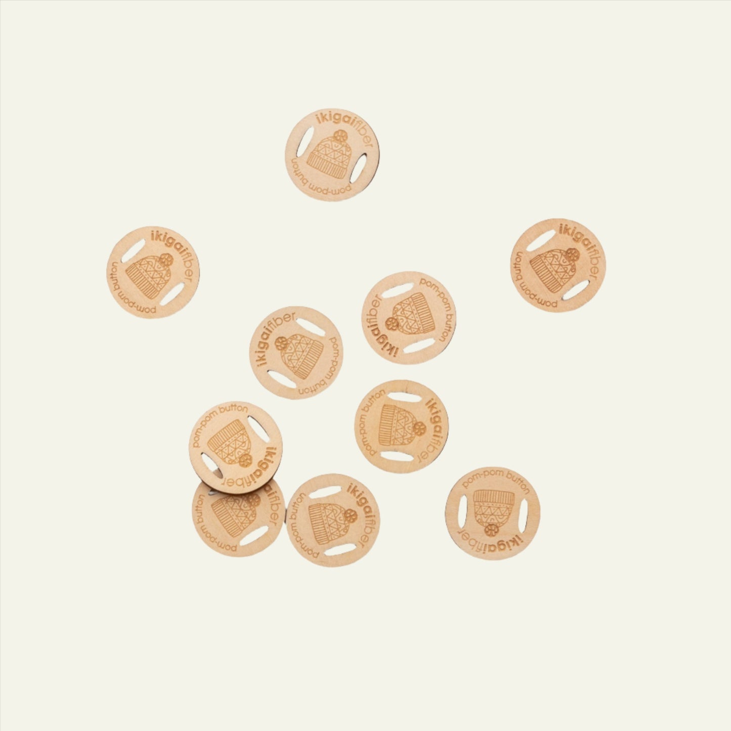 Ikigai Wood Pom Pom Buttons