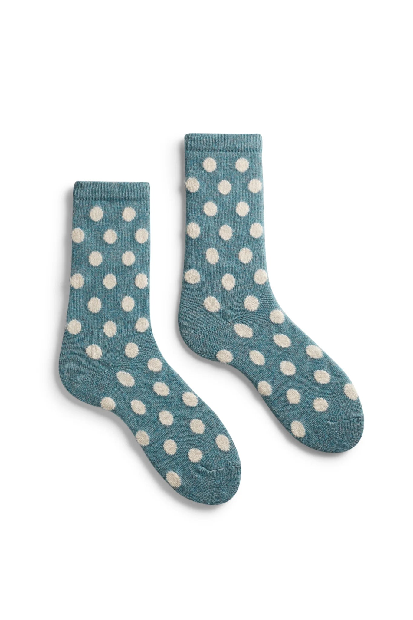 lisa b. - women's dot wool cashmere crew socks - mineral