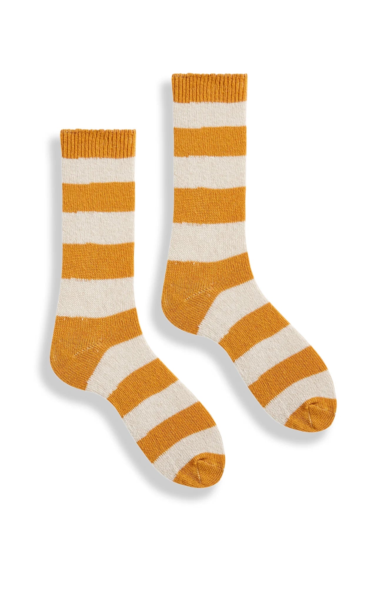 lisa b. - Women's rugby stripe wool cashmere crew socks - Squash