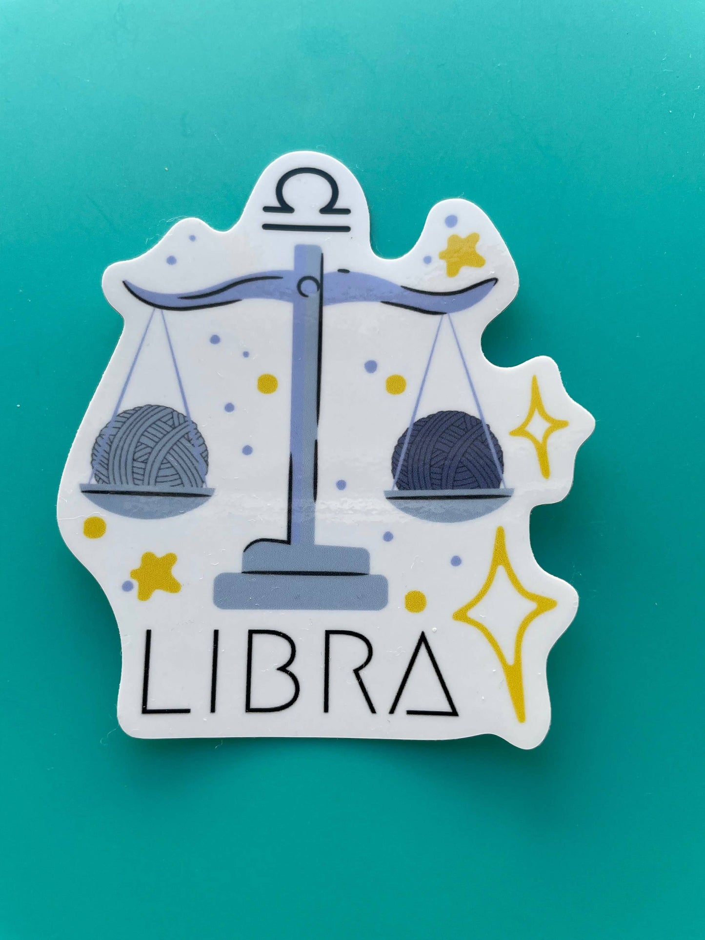 Vinyl Sticker Yarn Zodiac Astrology - Libra - Crochet Knitti