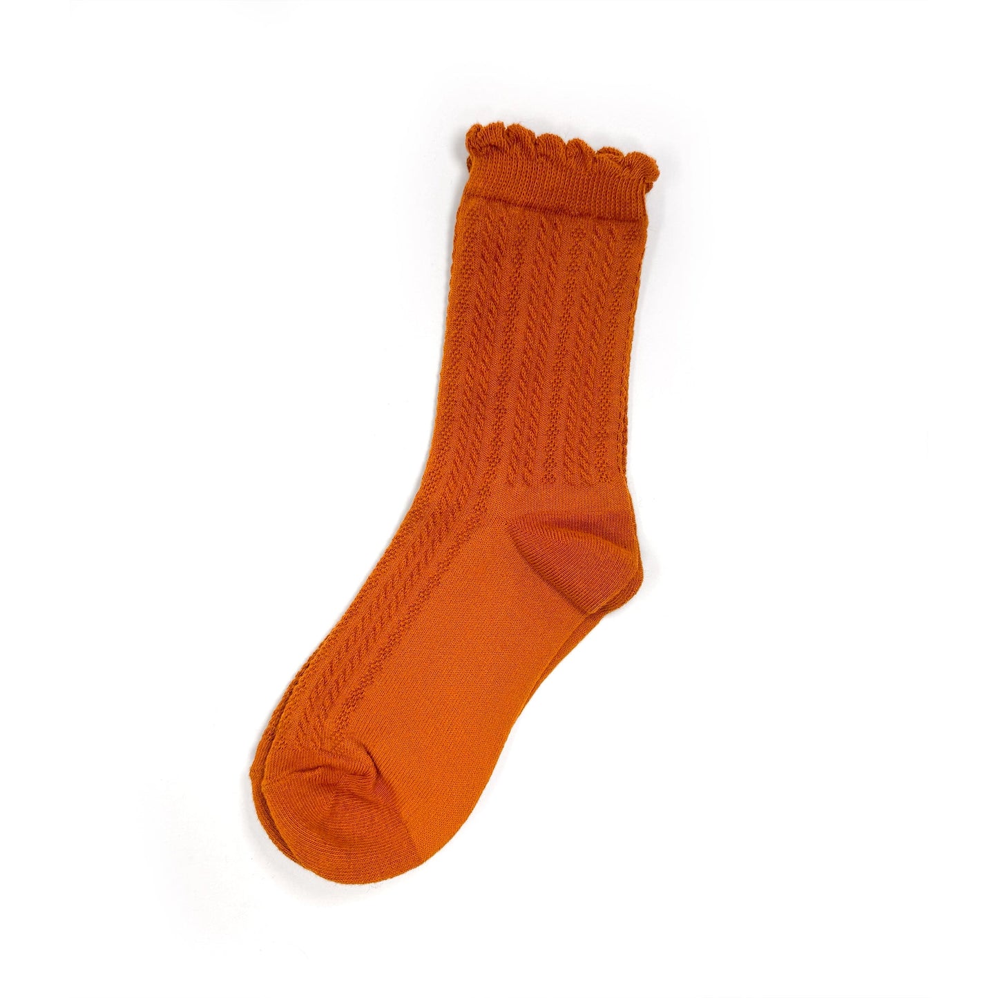 Rainbow Unicorn Birthday Surprise - Bright Ribbed Ruffle Jane Socks - Orange