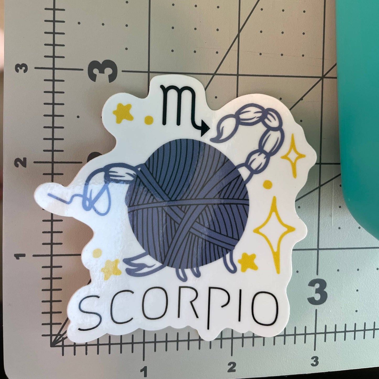Vinyl Sticker Yarn Zodiac Astrology - Scorpio - Crochet Knit
