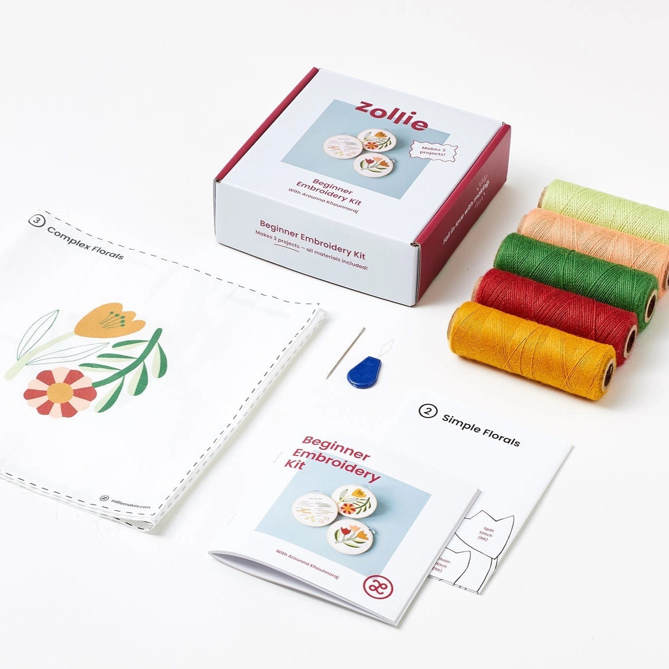 Beginning Embroidery Kit - 3 Projects