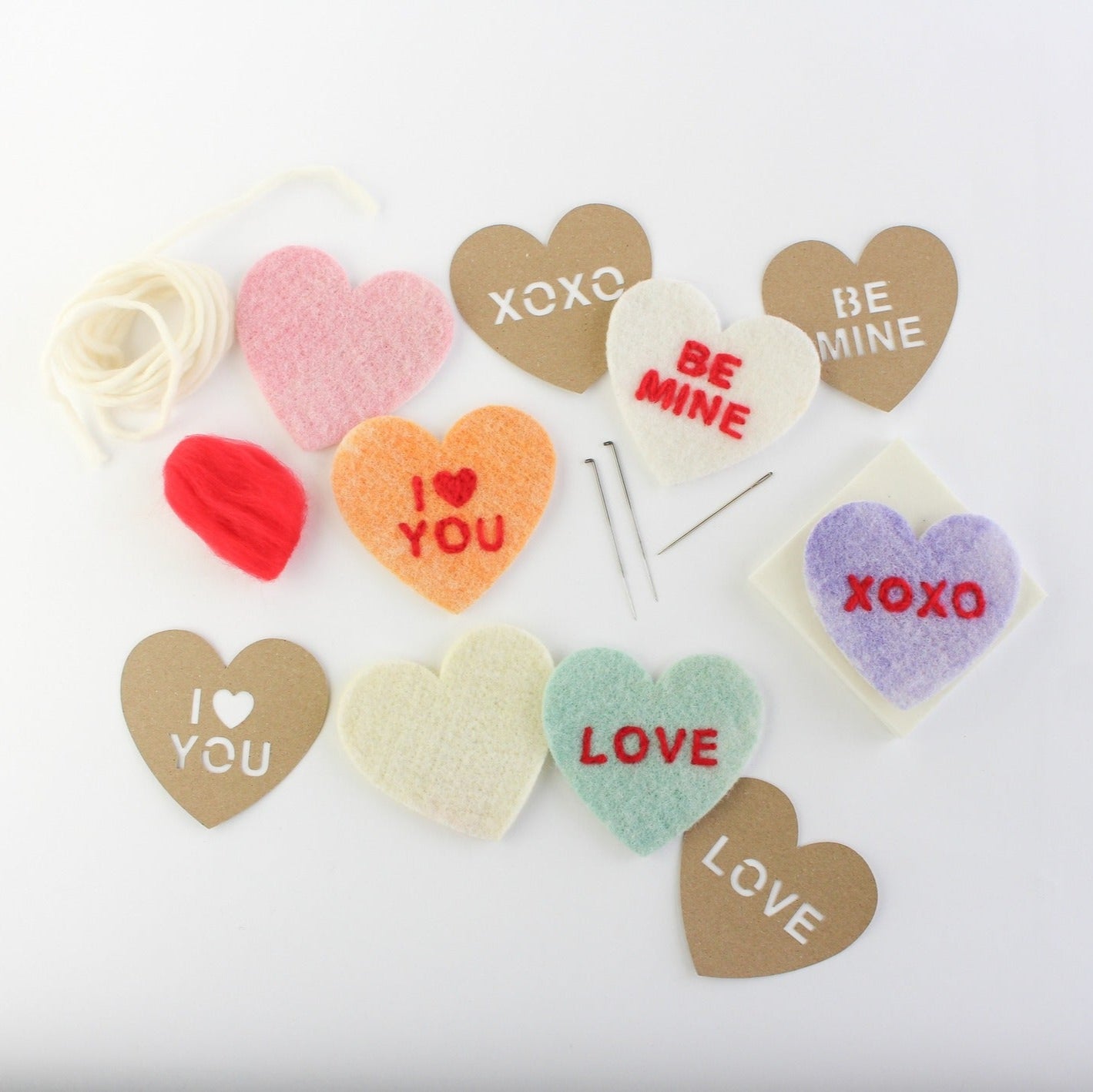 Sheep Creek Studio Candy Hearts Felting Craft Kit