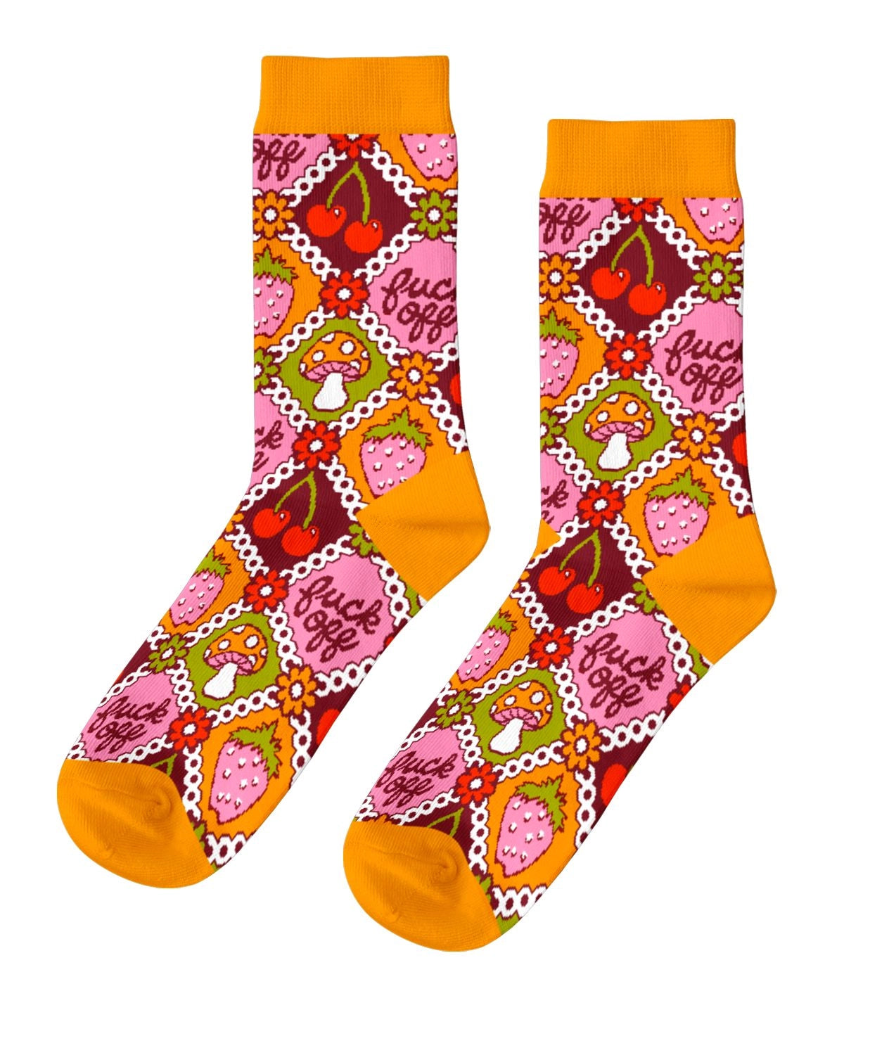 Yellow Owl Workshop - F* Off Retro - Women's Crew Retro Socks