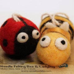 Woolbuddy DIY Needle Felting Kit - Bee and Ladybug