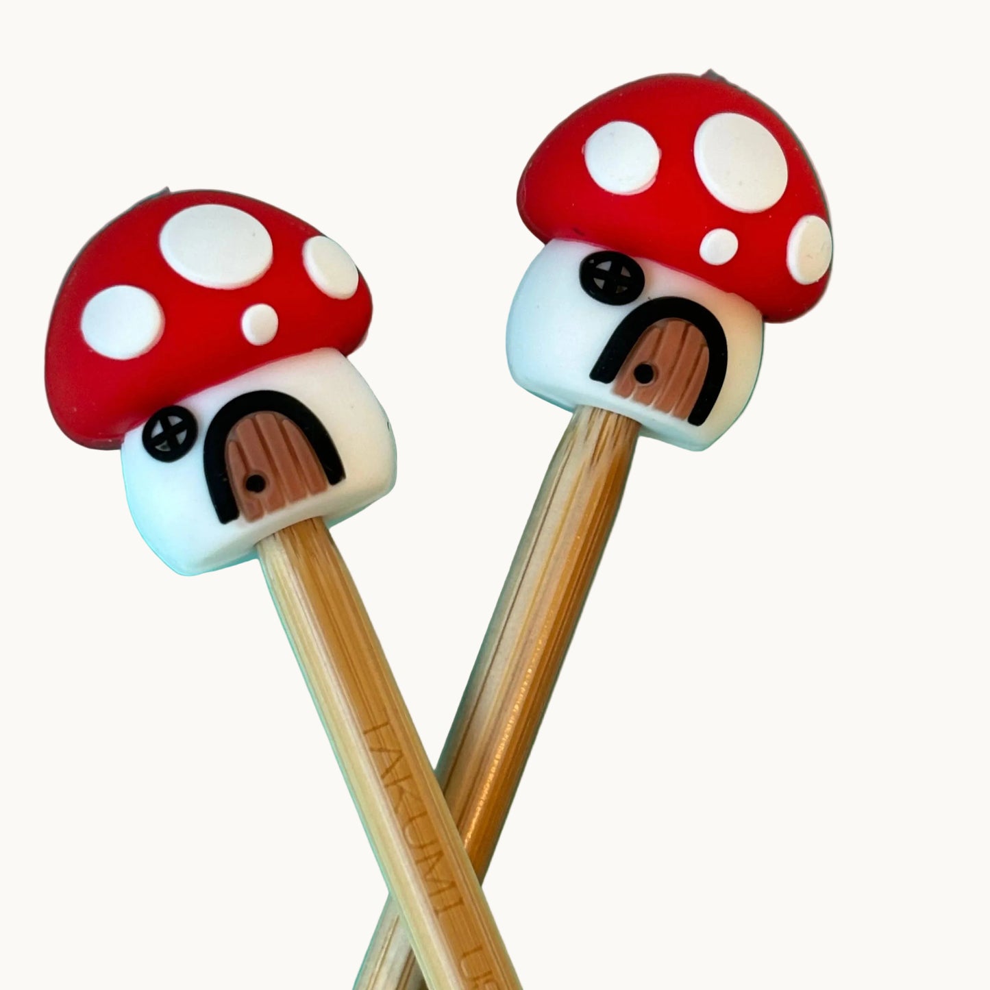 Mushroom House Knitting Needle Point Protectors