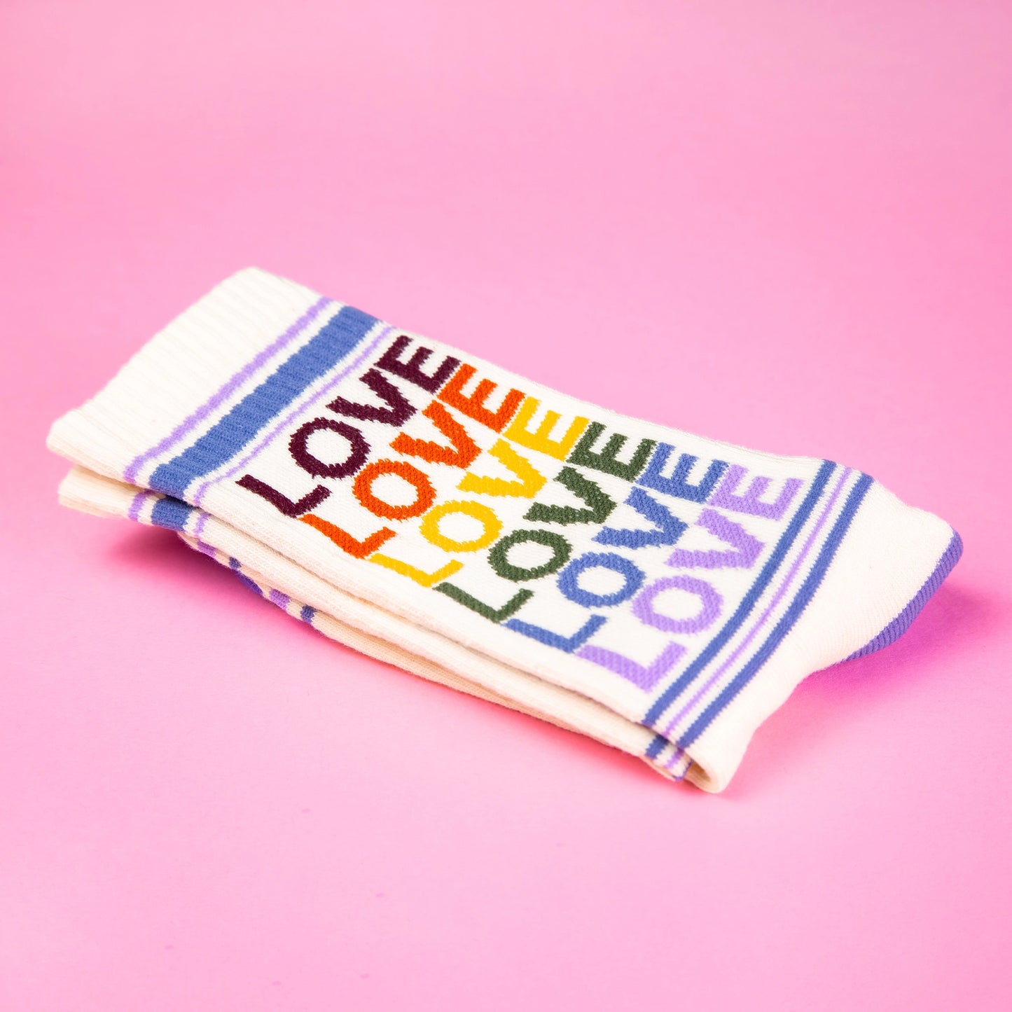 Gumball Poodle - Love - Vintage Rainbow Gym Crew Socks